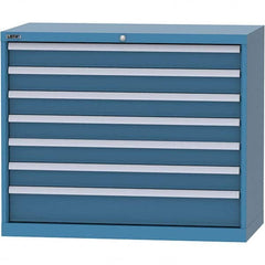 LISTA - 7 Drawer, 84 Compartment Bright Blue Steel Modular Storage Cabinet - Americas Tooling