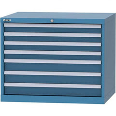 LISTA - 7 Drawer, 84 Compartment Bright Blue Steel Modular Storage Cabinet - Americas Tooling