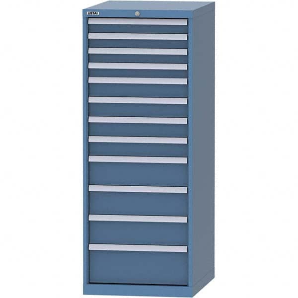 LISTA - 12 Drawer, 99 Compartment Bright Blue Steel Modular Storage Cabinet - Americas Tooling