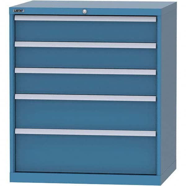 LISTA - 5 Drawer, 84 Compartment Bright Blue Steel Modular Storage Cabinet - Americas Tooling