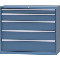 LISTA - 5 Drawer, 99 Compartment Bright Blue Steel Modular Storage Cabinet - Americas Tooling