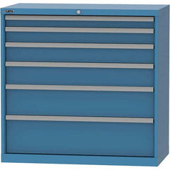 LISTA - 6 Drawer, 84 Compartment Bright Blue Steel Modular Storage Cabinet - Americas Tooling