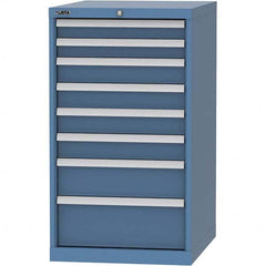 LISTA - 8 Drawer, 99 Compartment Bright Blue Steel Modular Storage Cabinet - Americas Tooling