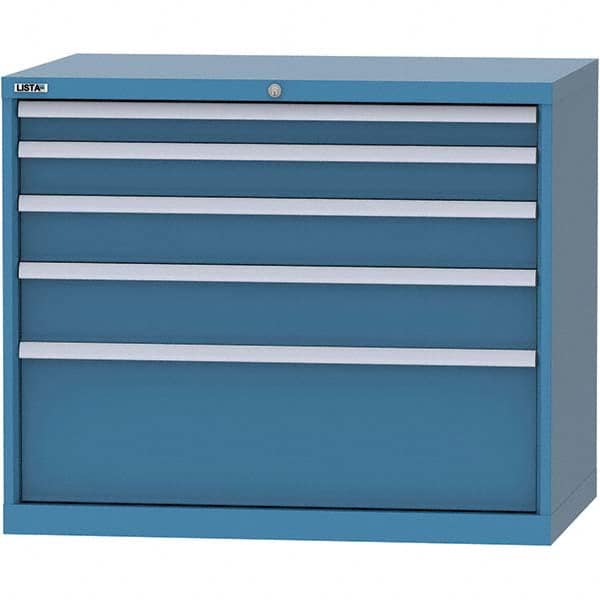 LISTA - 5 Drawer, 99 Compartment Bright Blue Steel Modular Storage Cabinet - Americas Tooling