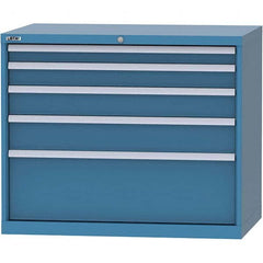 LISTA - 5 Drawer, 99 Compartment Bright Blue Steel Modular Storage Cabinet - Americas Tooling