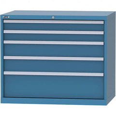 LISTA - 5 Drawer, 99 Compartment Bright Blue Steel Modular Storage Cabinet - Americas Tooling