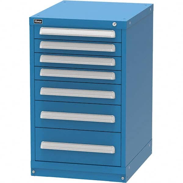 Vidmar - 7 Drawer, 45 Compartment Bright Blue Steel Modular Storage Cabinet - Americas Tooling