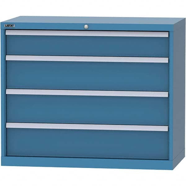 LISTA - 4 Drawer, 84 Compartment Bright Blue Steel Modular Storage Cabinet - Americas Tooling