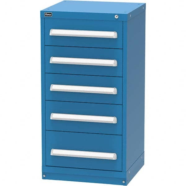 Vidmar - 5 Drawer Bright Blue Steel Modular Storage Cabinet - Americas Tooling