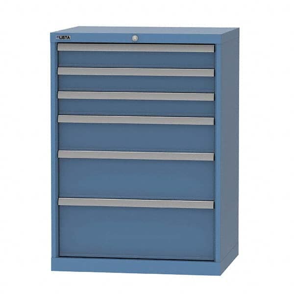 LISTA - 5 Drawer, 124 Compartment Bright Blue Steel Modular Storage Cabinet - Americas Tooling