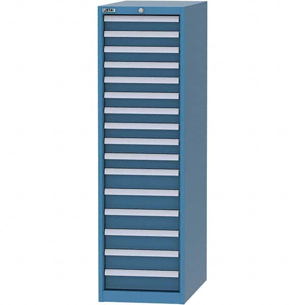 LISTA - 16 Drawer, 45 Compartment Bright Blue Steel Modular Storage Cabinet - Americas Tooling