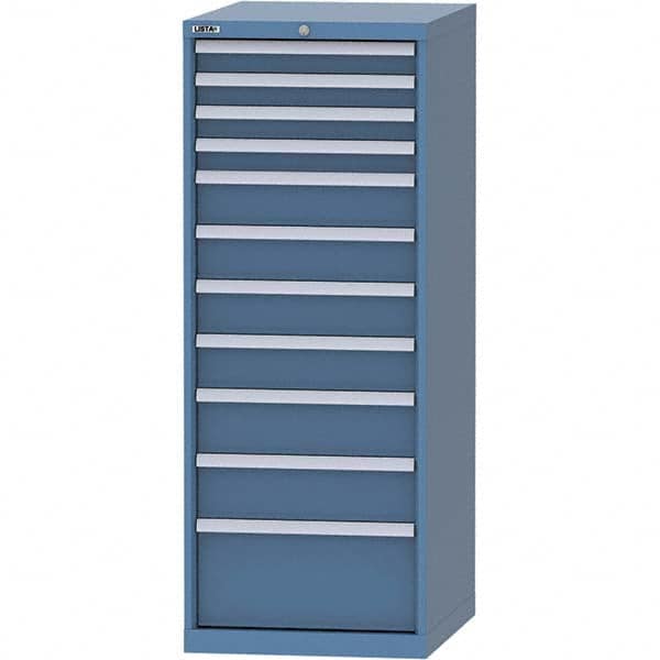 LISTA - 11 Drawer, 99 Compartment Bright Blue Steel Modular Storage Cabinet - Americas Tooling