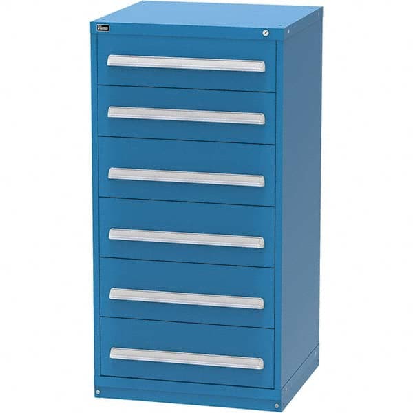 Vidmar - 6 Drawer Bright Blue Steel Modular Storage Cabinet - Americas Tooling