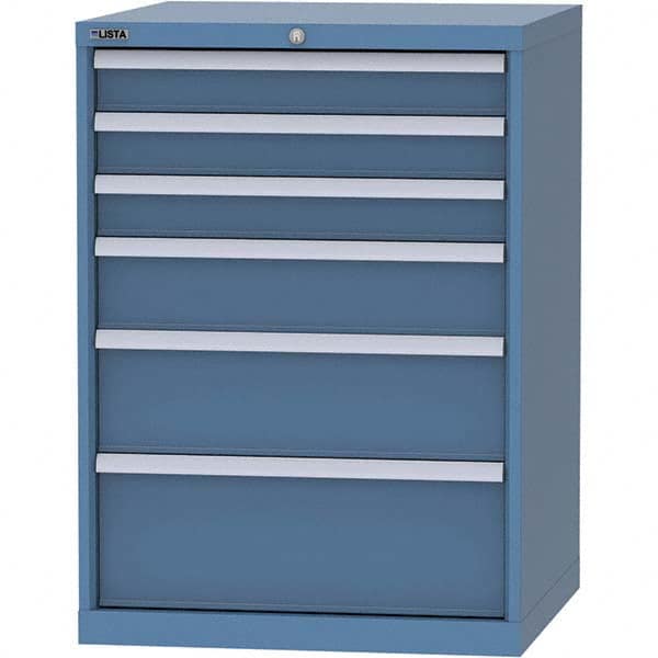 LISTA - 6 Drawer, 45 Compartment Bright Blue Steel Modular Storage Cabinet - Americas Tooling