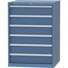 LISTA - 6 Drawer, 45 Compartment Bright Blue Steel Modular Storage Cabinet - Americas Tooling