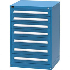 Vidmar - 7 Drawer, 124 Compartment Bright Blue Steel Modular Storage Cabinet - Americas Tooling