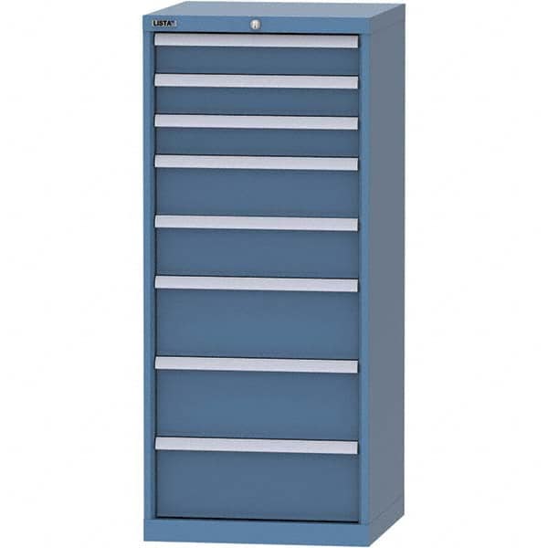 LISTA - 8 Drawer, 84 Compartment Bright Blue Steel Modular Storage Cabinet - Americas Tooling