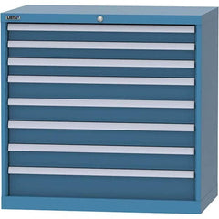 LISTA - 8 Drawer, 84 Compartment Bright Blue Steel Modular Storage Cabinet - Americas Tooling