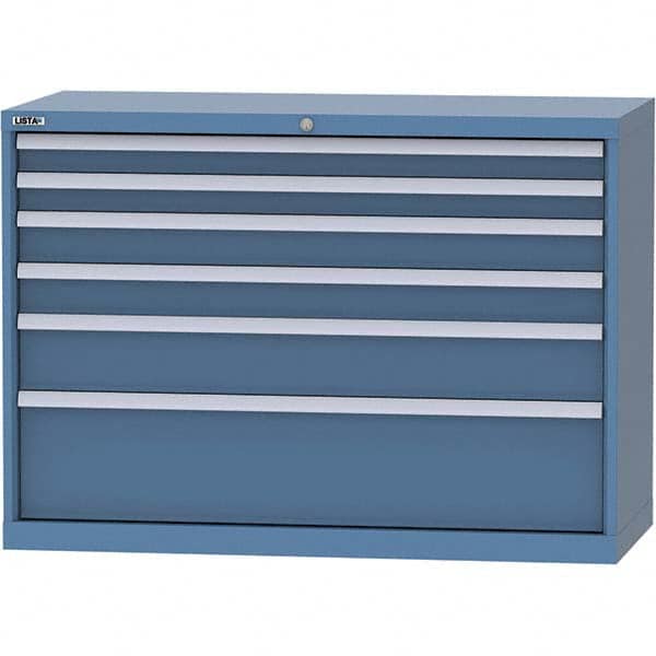 LISTA - 6 Drawer, 99 Compartment Bright Blue Steel Modular Storage Cabinet - Americas Tooling