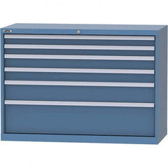 LISTA - 6 Drawer, 99 Compartment Bright Blue Steel Modular Storage Cabinet - Americas Tooling