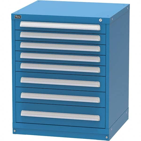 Vidmar - 8 Drawer Bright Blue Steel Modular Storage Cabinet - Americas Tooling