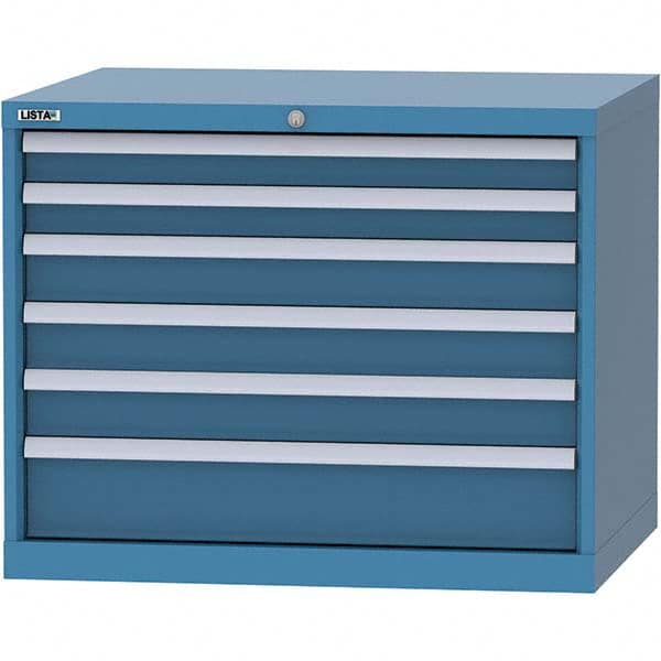 LISTA - 6 Drawer, 84 Compartment Bright Blue Steel Modular Storage Cabinet - Americas Tooling