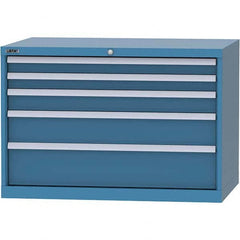 LISTA - 5 Drawer, 84 Compartment Bright Blue Steel Modular Storage Cabinet - Americas Tooling