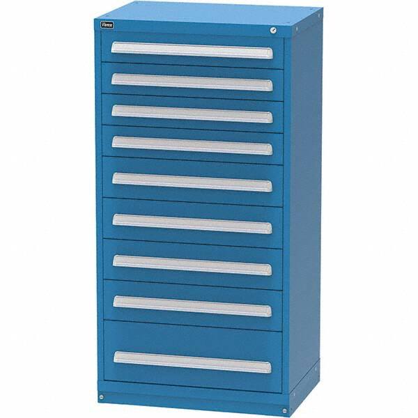 Vidmar - 9 Drawer, 45 Compartment Bright Blue Steel Modular Storage Cabinet - Americas Tooling