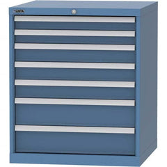 LISTA - 7 Drawer, 45 Compartment Bright Blue Steel Modular Storage Cabinet - Americas Tooling