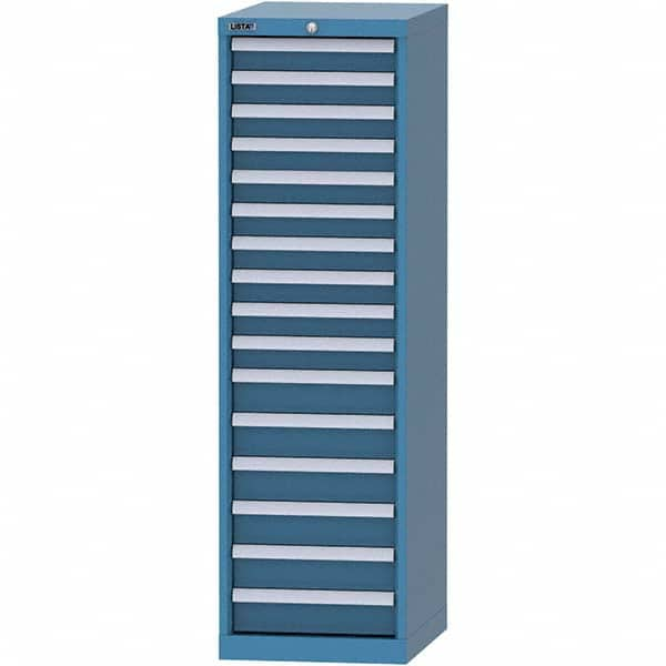 LISTA - 16 Drawer, 45 Compartment Bright Blue Steel Modular Storage Cabinet - Americas Tooling