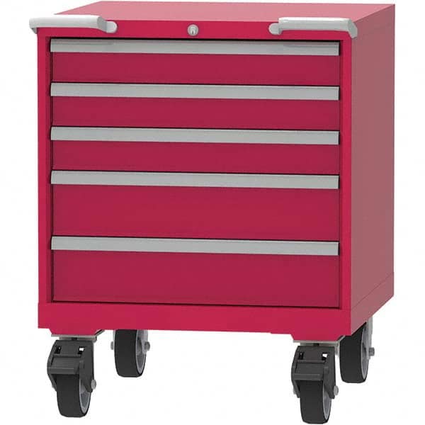 LISTA - 5 Drawer, 45 Compartment Red Steel Modular Storage Cabinet - Americas Tooling