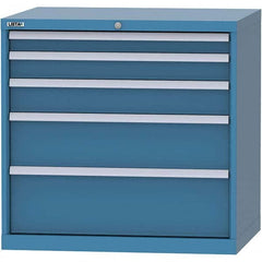 LISTA - 5 Drawer, 84 Compartment Bright Blue Steel Modular Storage Cabinet - Americas Tooling