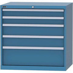 LISTA - 5 Drawer, 84 Compartment Bright Blue Steel Modular Storage Cabinet - Americas Tooling