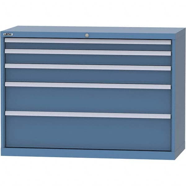 LISTA - 5 Drawer, 99 Compartment Bright Blue Steel Modular Storage Cabinet - Americas Tooling