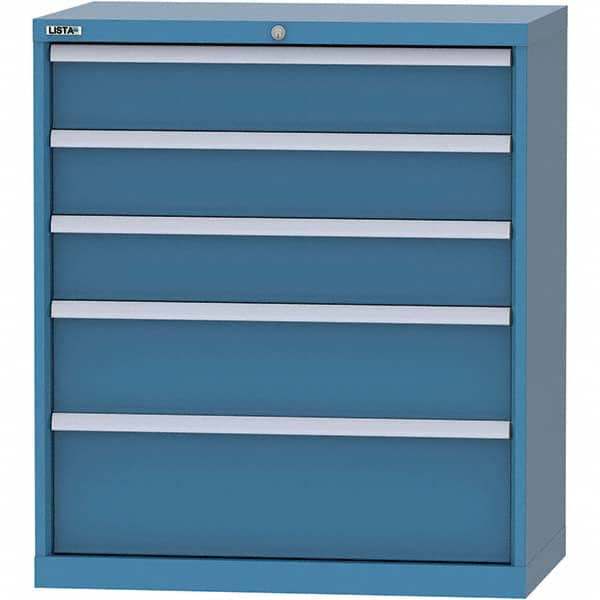 LISTA - 4 Drawer, 84 Compartment Bright Blue Steel Modular Storage Cabinet - Americas Tooling