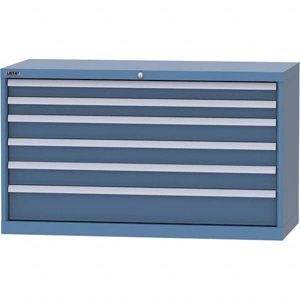 LISTA - 6 Drawer, 99 Compartment Bright Blue Steel Modular Storage Cabinet - Americas Tooling