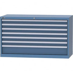 LISTA - 7 Drawer, 99 Compartment Bright Blue Steel Modular Storage Cabinet - Americas Tooling