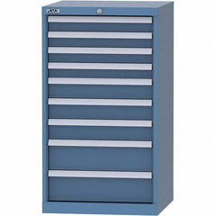 LISTA - 9 Drawer, 84 Compartment Bright Blue Steel Modular Storage Cabinet - Americas Tooling