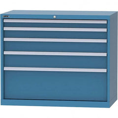 LISTA - 5 Drawer, 84 Compartment Bright Blue Steel Modular Storage Cabinet - Americas Tooling