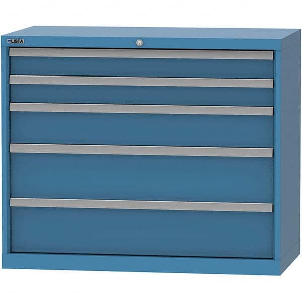 LISTA - 5 Drawer, 84 Compartment Bright Blue Steel Modular Storage Cabinet - Americas Tooling