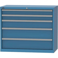 LISTA - 5 Drawer, 84 Compartment Bright Blue Steel Modular Storage Cabinet - Americas Tooling