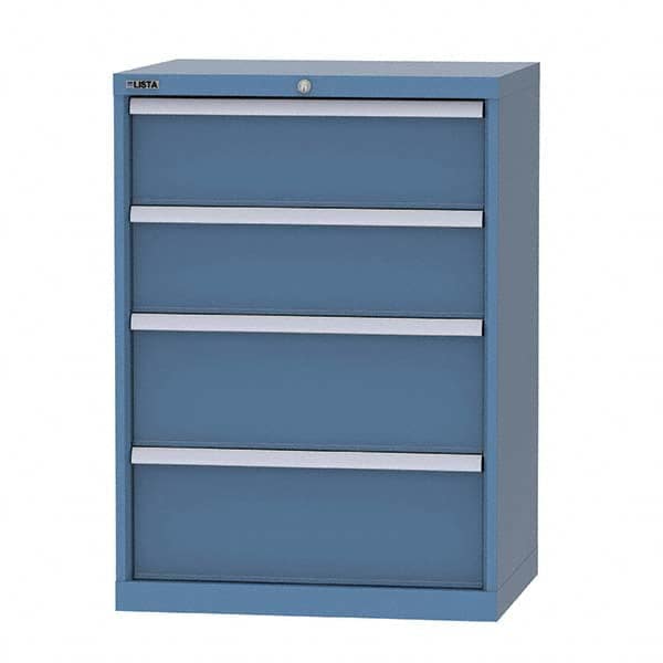 LISTA - 8 Drawer, 124 Compartment Bright Blue Steel Modular Storage Cabinet - Americas Tooling