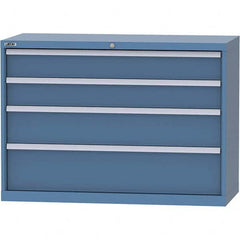 LISTA - 4 Drawer, 99 Compartment Bright Blue Steel Modular Storage Cabinet - Americas Tooling