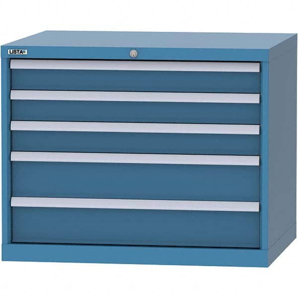 LISTA - 5 Drawer, 84 Compartment Bright Blue Steel Modular Storage Cabinet - Americas Tooling