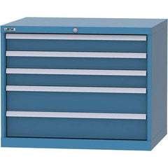 LISTA - 5 Drawer, 84 Compartment Bright Blue Steel Modular Storage Cabinet - Americas Tooling