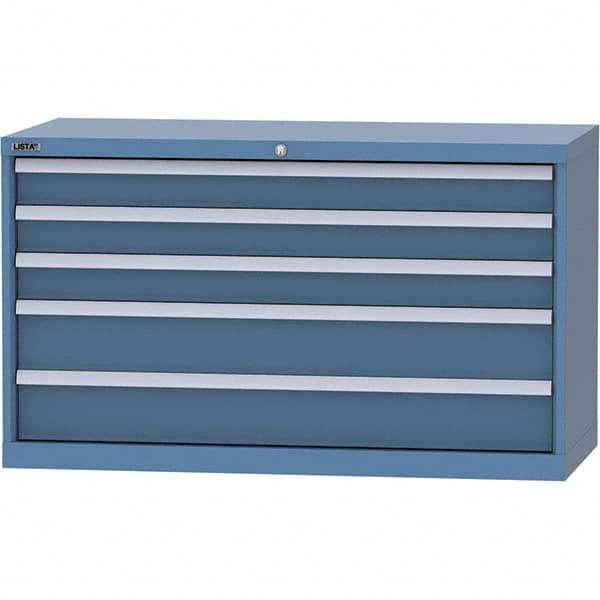 LISTA - 5 Drawer, 99 Compartment Bright Blue Steel Modular Storage Cabinet - Americas Tooling