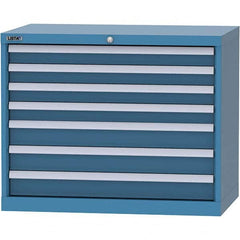 LISTA - 7 Drawer, 84 Compartment Bright Blue Steel Modular Storage Cabinet - Americas Tooling