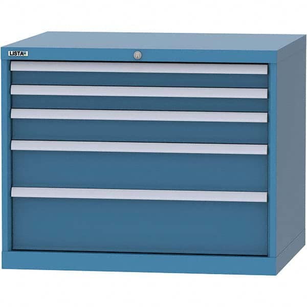 LISTA - 5 Drawer, 84 Compartment Bright Blue Steel Modular Storage Cabinet - Americas Tooling