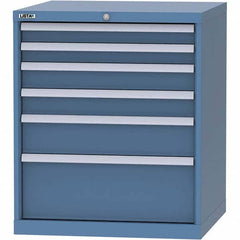 LISTA - 6 Drawer, 45 Compartment Bright Blue Steel Modular Storage Cabinet - Americas Tooling