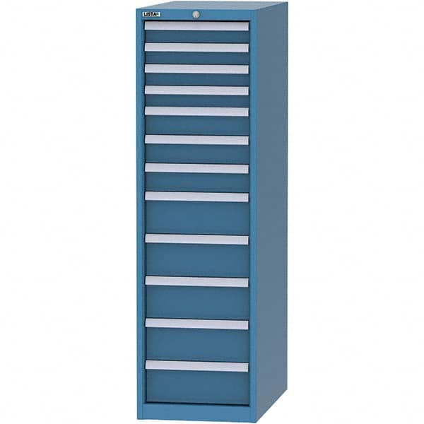 LISTA - 12 Drawer, 45 Compartment Bright Blue Steel Modular Storage Cabinet - Americas Tooling